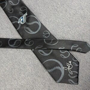 Blue Jays Mens Tie 2007 John Gibbons Baseball MLB Necktie Black 3.75 Inch Width